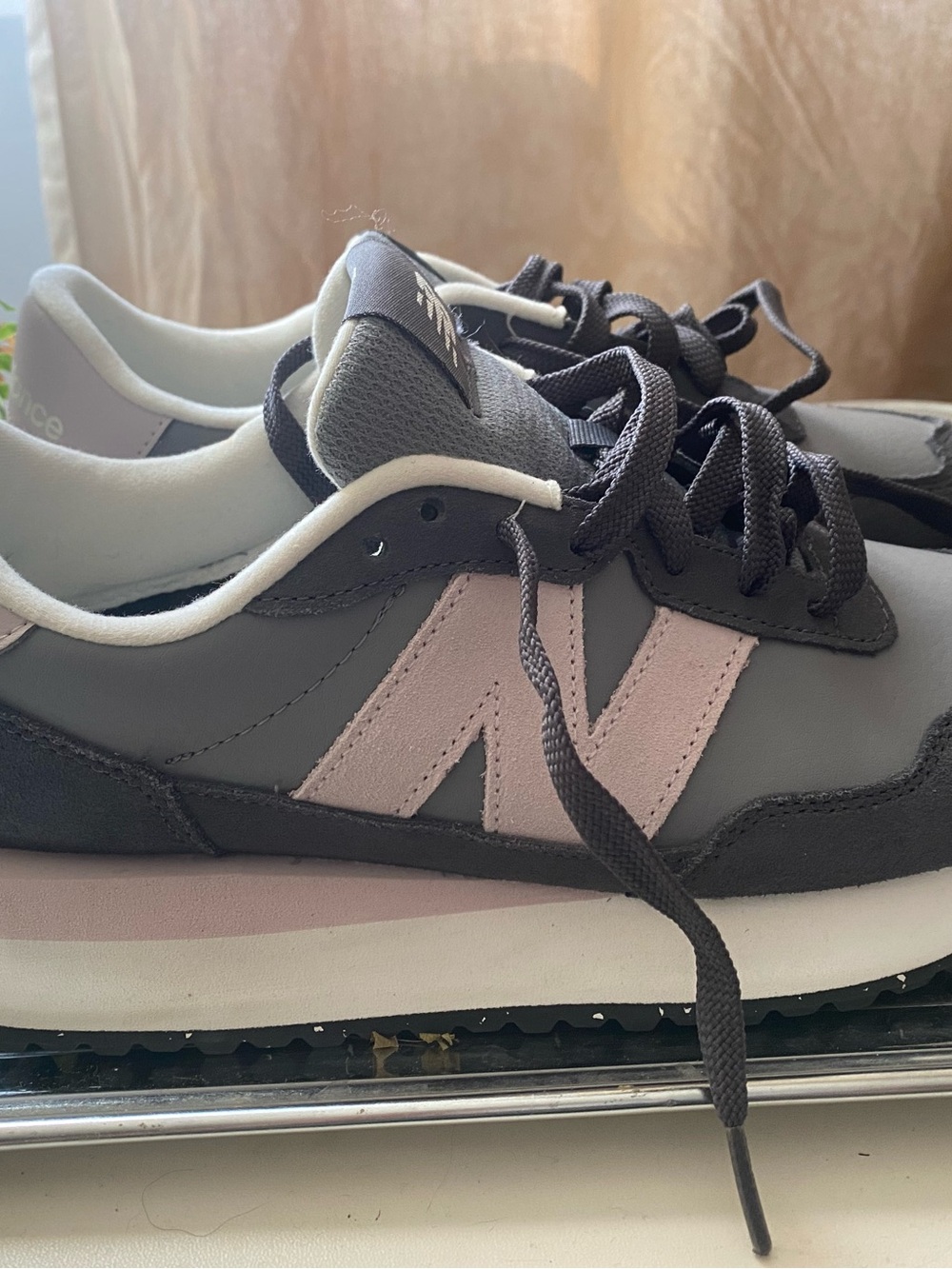 New Balance Women’s Gray & Light Pink Retro Runner Sneakers